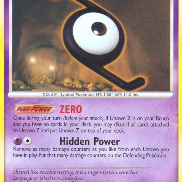 Unown Z Pokemon Kaart