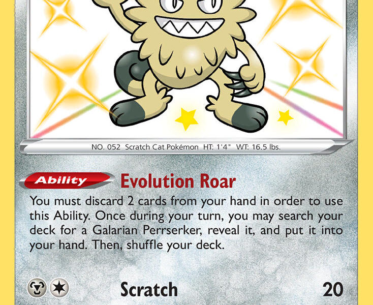 Galarian Meowth Pokemon Kaart