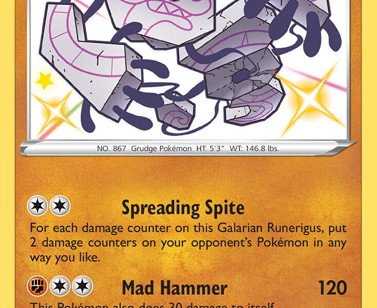 Galarian Runerigus Pokemon Kaart