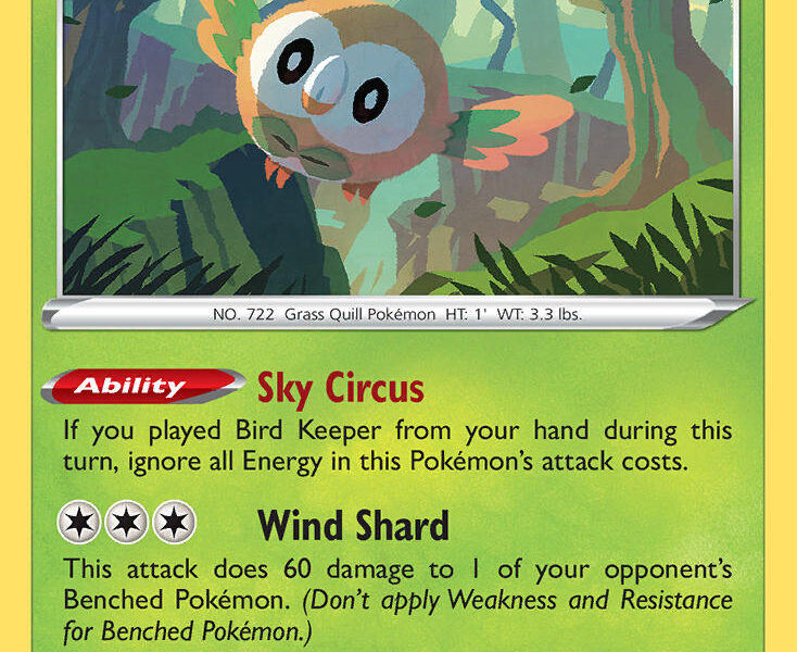 Rowlet Pokemon Kaart