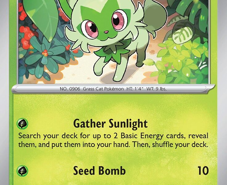 Sprigatito Pokemon Kaart