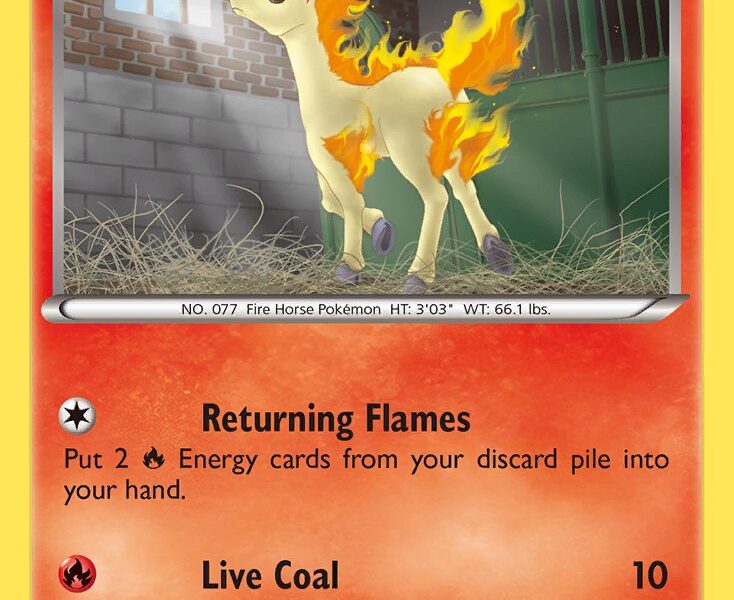 Ponyta Pokemon Kaart