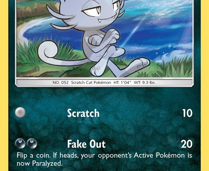 Alolan Meowth Pokemon Kaart