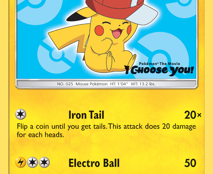 Ash’s Pikachu Pokemon Kaart