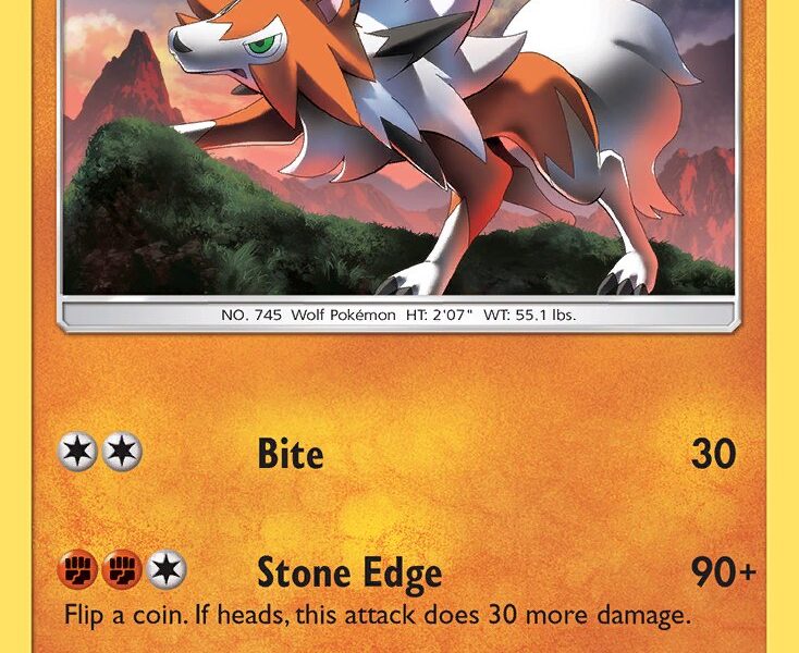 Lycanroc Pokemon Kaart