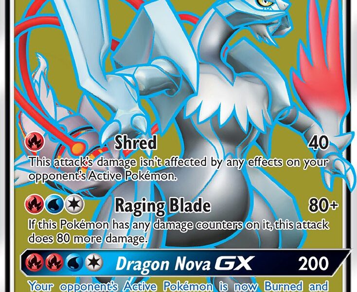 White Kyurem-GX Pokemon Kaart