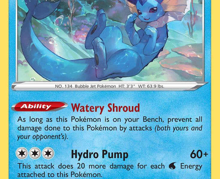 Vaporeon Pokemon Kaart