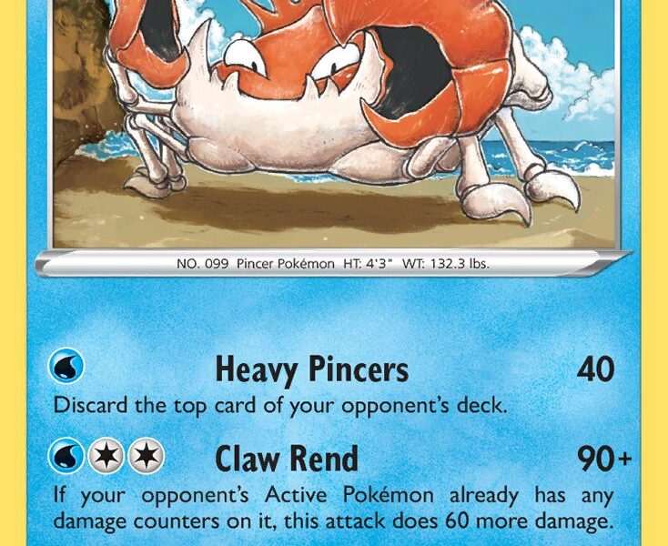 Kingler Pokemon Kaart