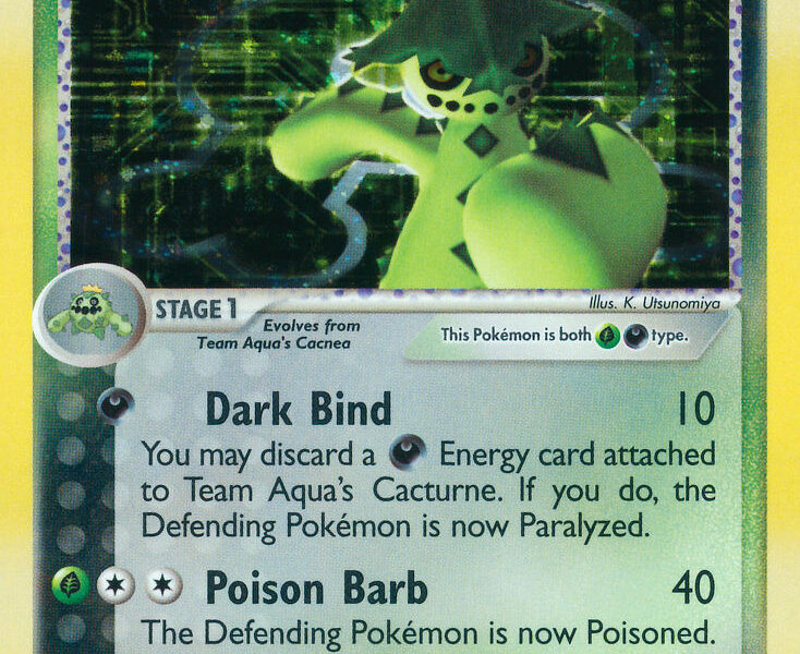 Team Aqua’s Cacturne Pokemon Kaart