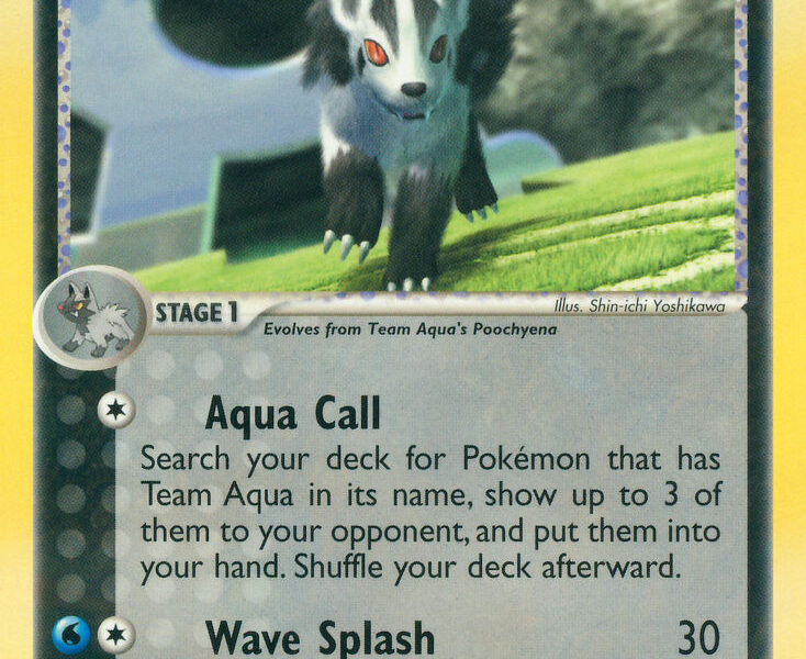 Team Aqua’s Mightyena Pokemon Kaart