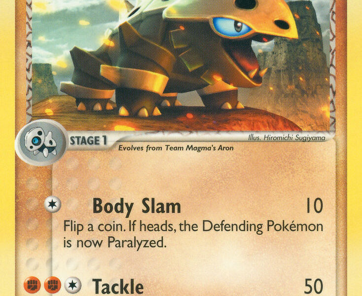 Team Magma’s Lairon Pokemon Kaart