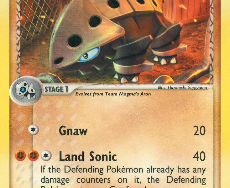 Team Magma’s Lairon Pokemon Kaart