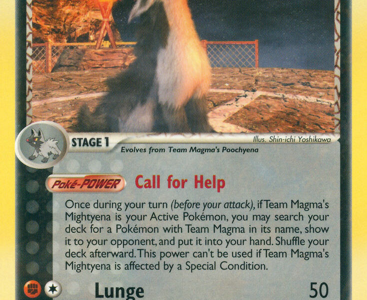 Team Magma’s Mightyena Pokemon Kaart