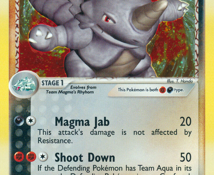 Team Magma’s Rhydon Pokemon Kaart