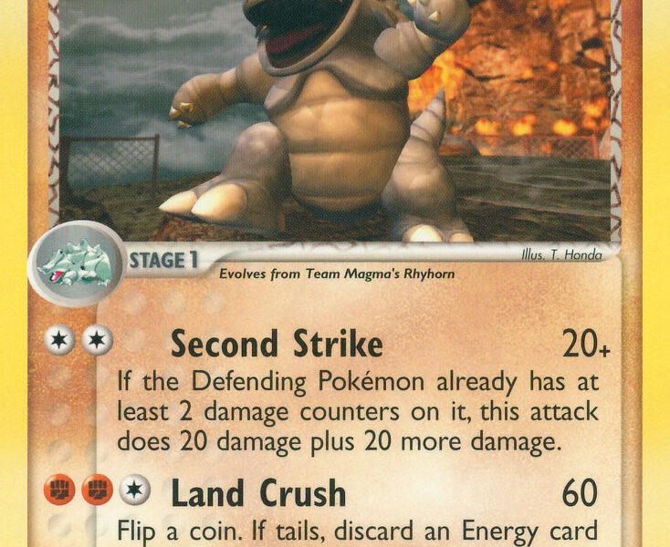 Team Magma’s Rhydon Pokemon Kaart