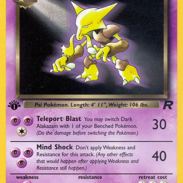 Dark Alakazam Pokemon Kaart