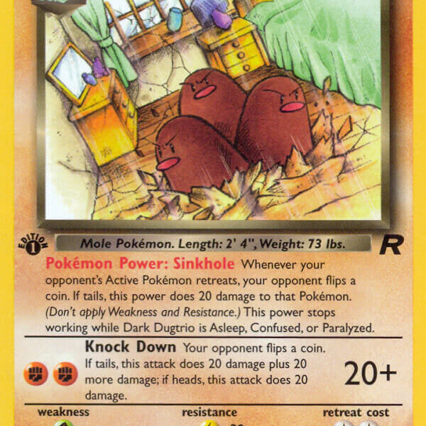 Dark Dugtrio Pokemon Kaart