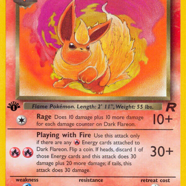 Dark Flareon Pokemon Kaart