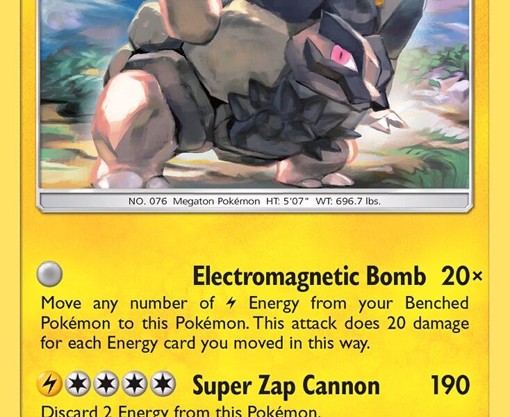 Alolan Golem Pokemon Kaart