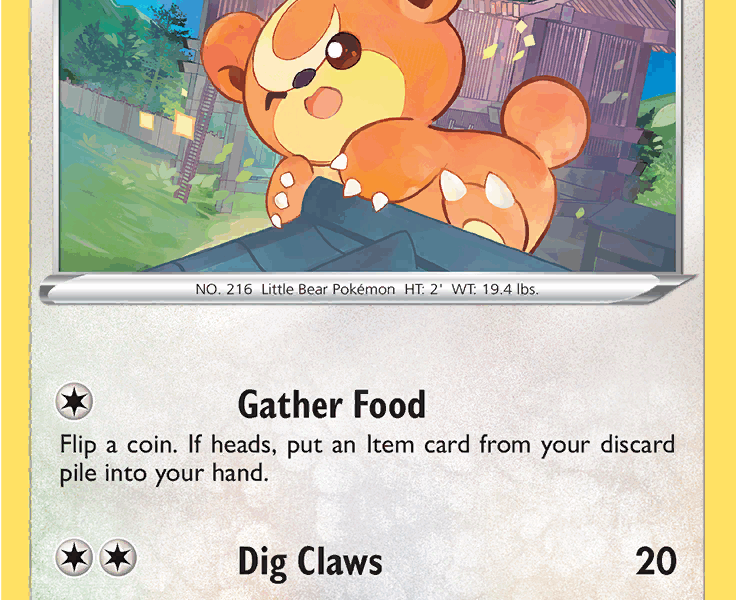 Teddiursa Pokemon Kaart