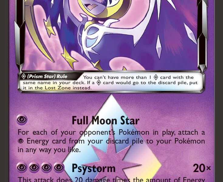Lunala p Pokemon Kaart