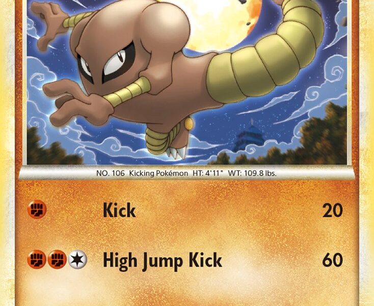 Hitmonlee Pokemon Kaart