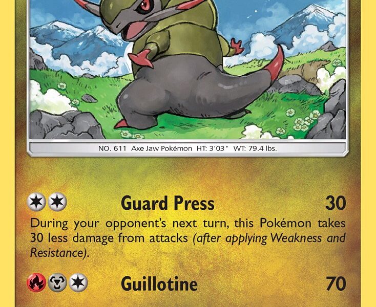 Fraxure Pokemon Kaart