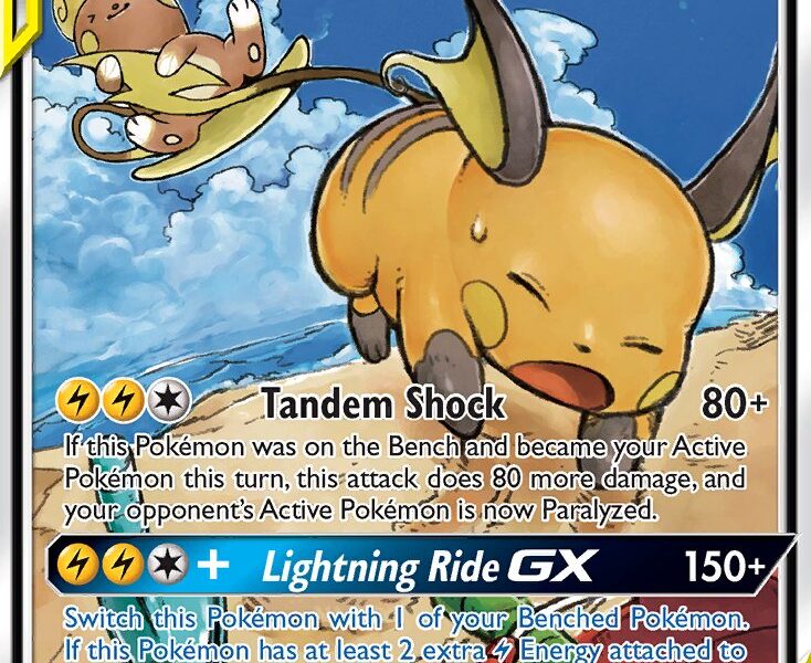 Raichu & Alolan Raichu-GX Pokemon Kaart