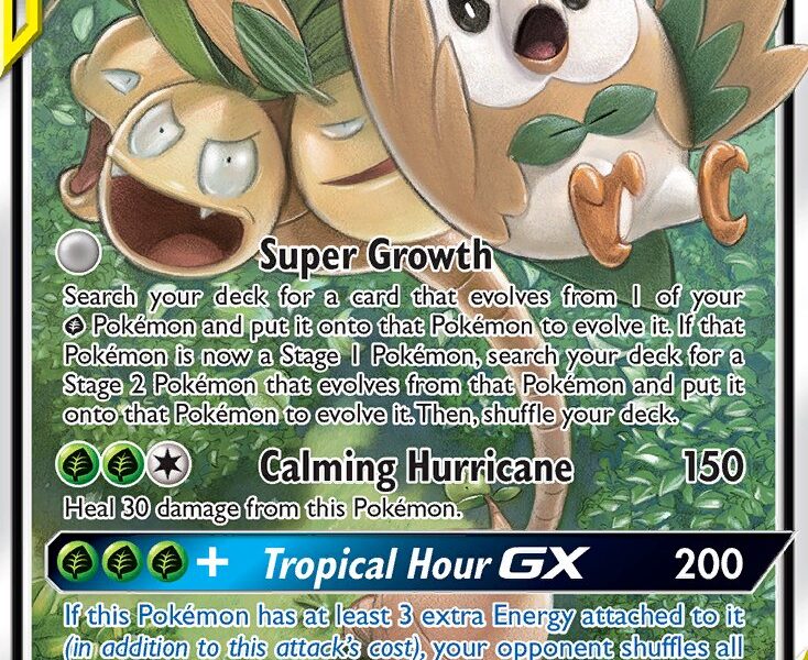 Rowlet & Alolan Exeggutor-GX Pokemon Kaart
