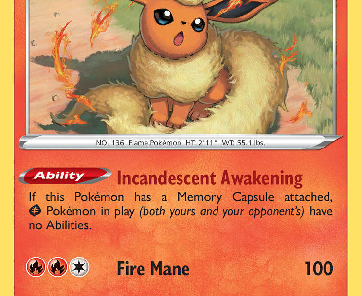 Flareon Pokemon Kaart