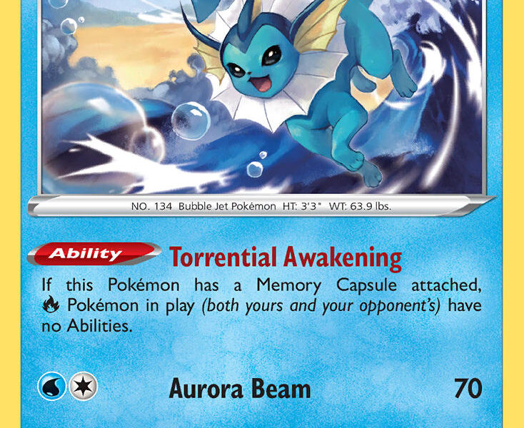 Vaporeon Pokemon Kaart