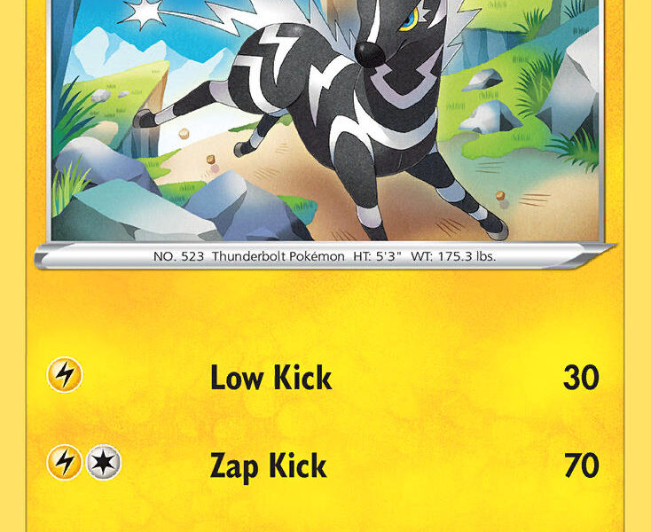 Zebstrika Pokemon Kaart
