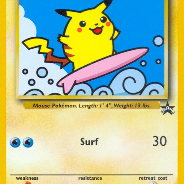 Surfing Pikachu Pokemon Kaart