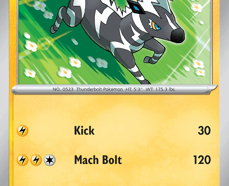 Zebstrika Pokemon Kaart