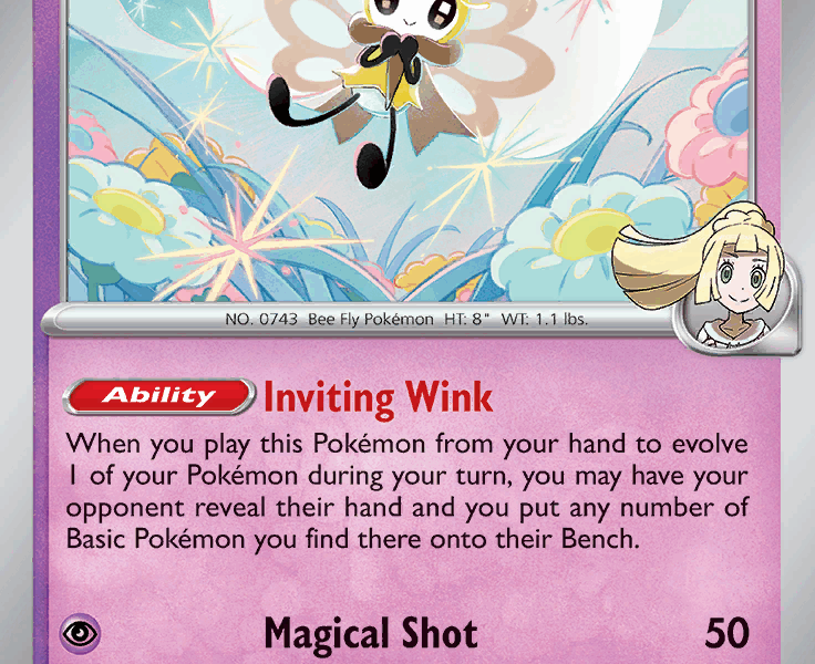 Lillie’s Ribombee Pokemon Kaart