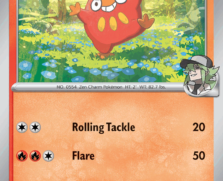 N’s Darumaka Pokemon Kaart