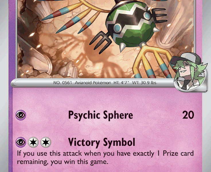 N’s Sigilyph Pokemon Kaart