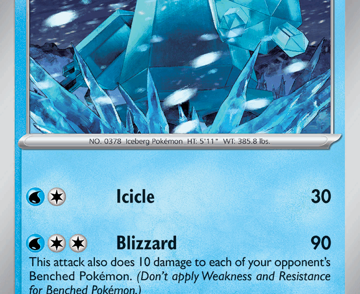 Regice Pokemon Kaart