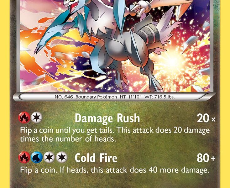 White Kyurem Pokemon Kaart