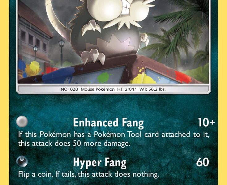 Alolan Raticate Pokemon Kaart