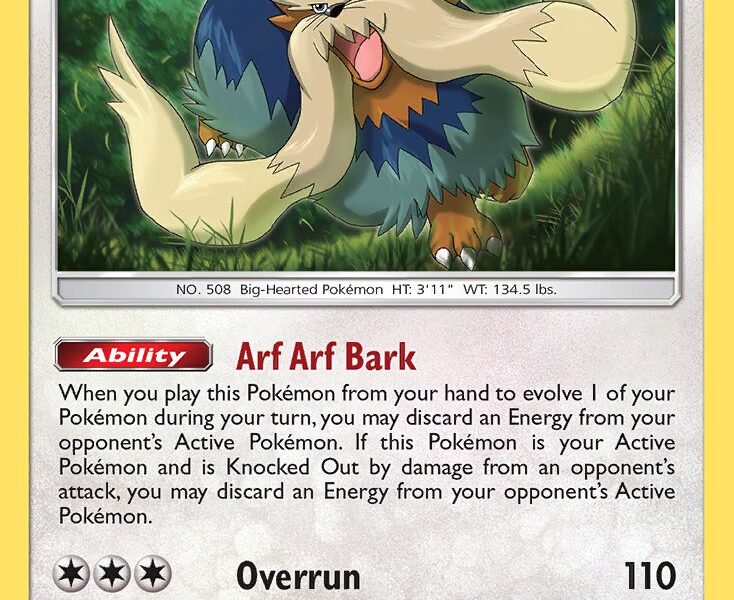 Stoutland Pokemon Kaart