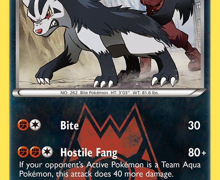 Team Magma’s Mightyena Pokemon Kaart