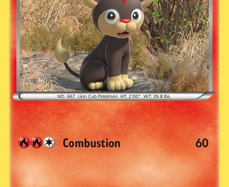 Litleo Pokemon Kaart
