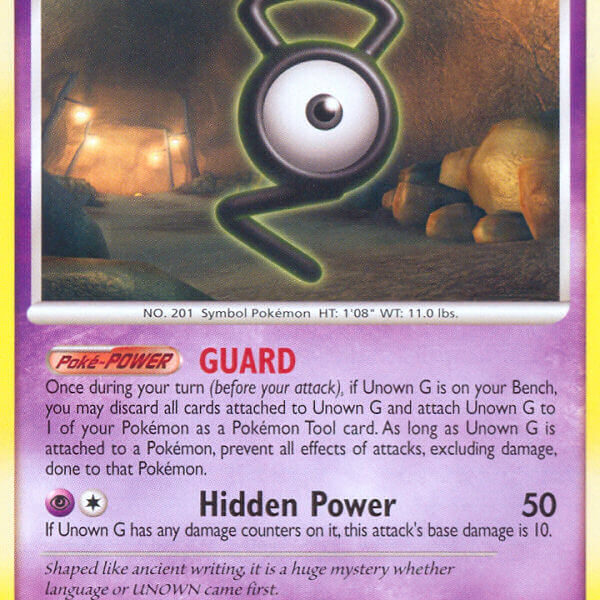 Unown G Pokemon Kaart