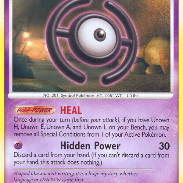 Unown H Pokemon Kaart