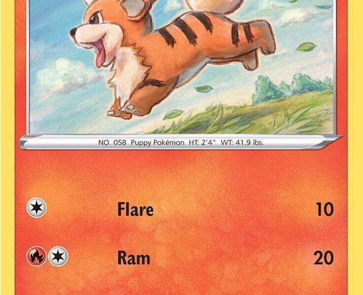 Growlithe Pokemon Kaart