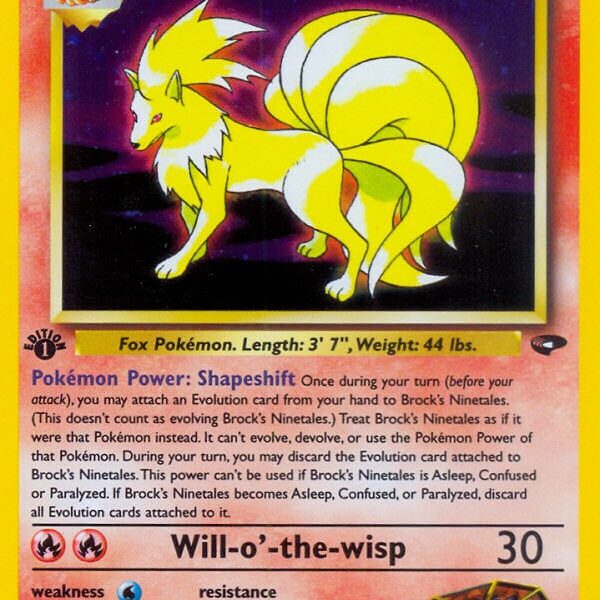 Brock’s Ninetales Pokemon Kaart