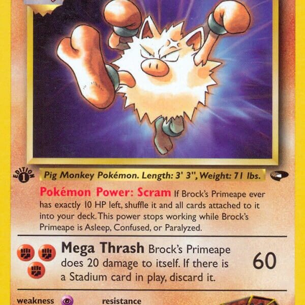 Brock’s Primeape Pokemon Kaart