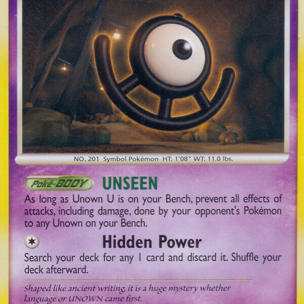 Unown U Pokemon Kaart