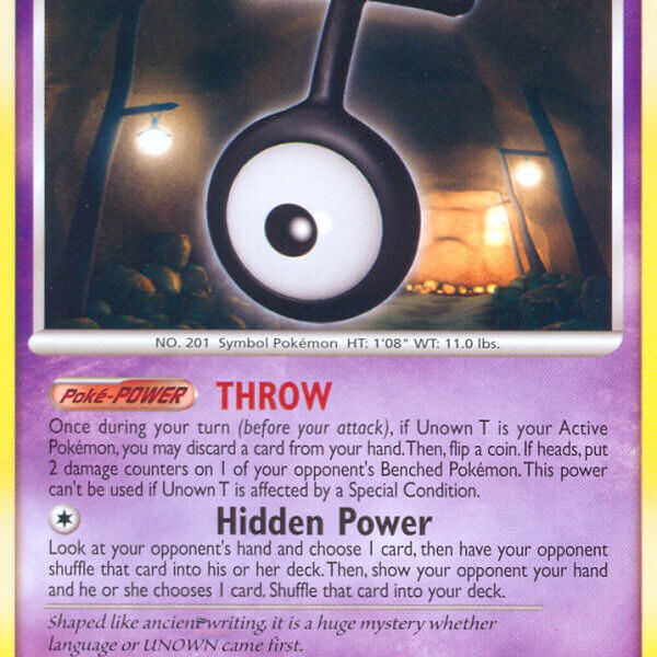 Unown T Pokemon Kaart